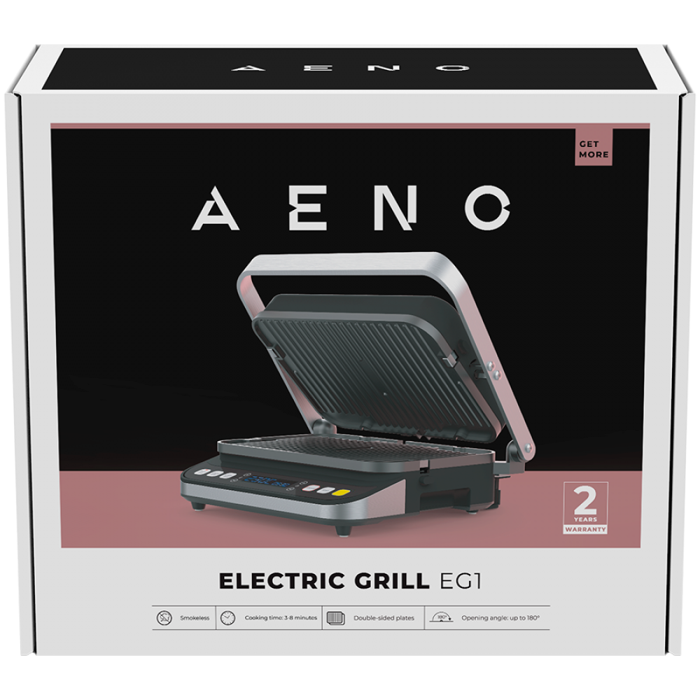 Electric grill 2000W 3 modes Timer 320x220 Aeno EG1 black