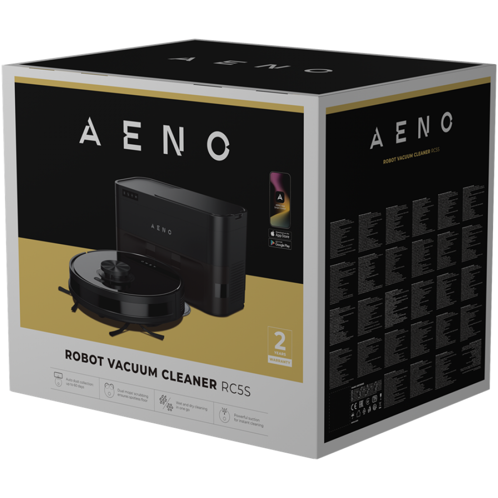 2-in-1 Saugroboter Aeno RC5S 4000Pa schwarz mit Kartierung