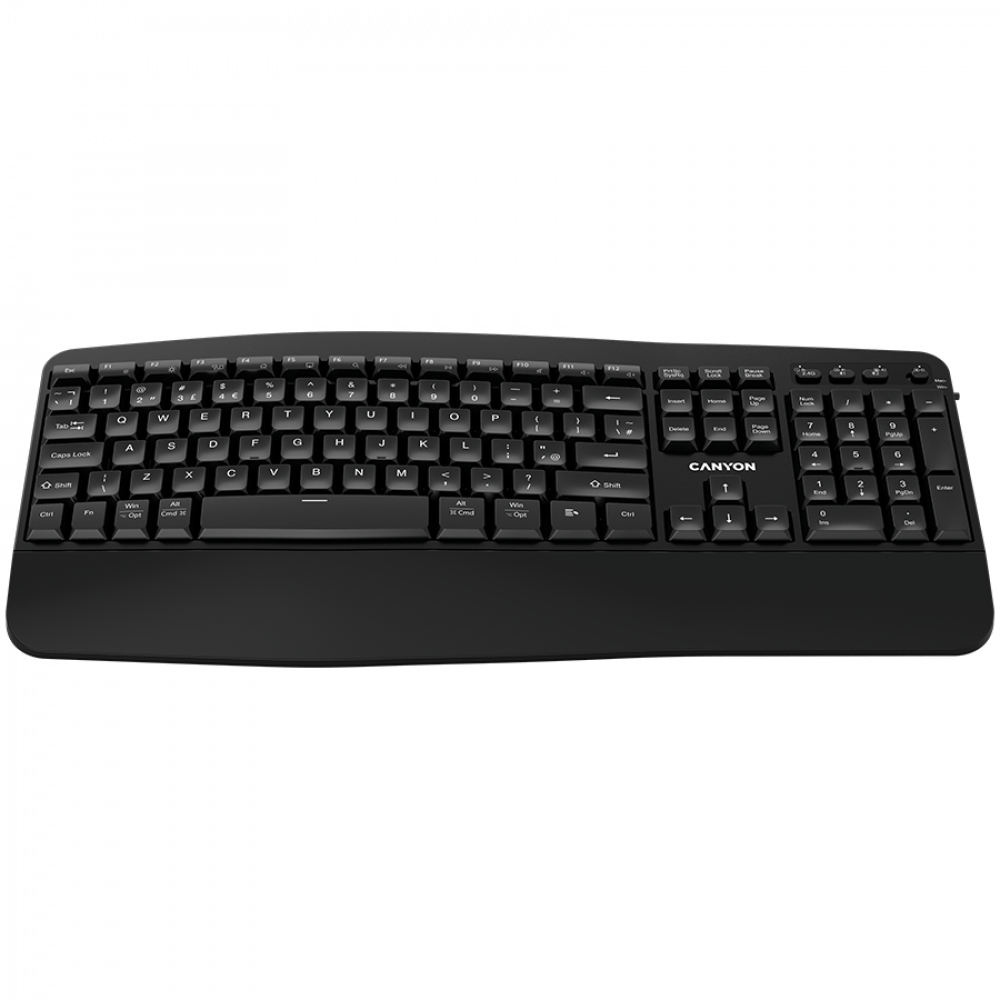 Canyon HKB-W6 Black Ergonomic Wireless Keyboard