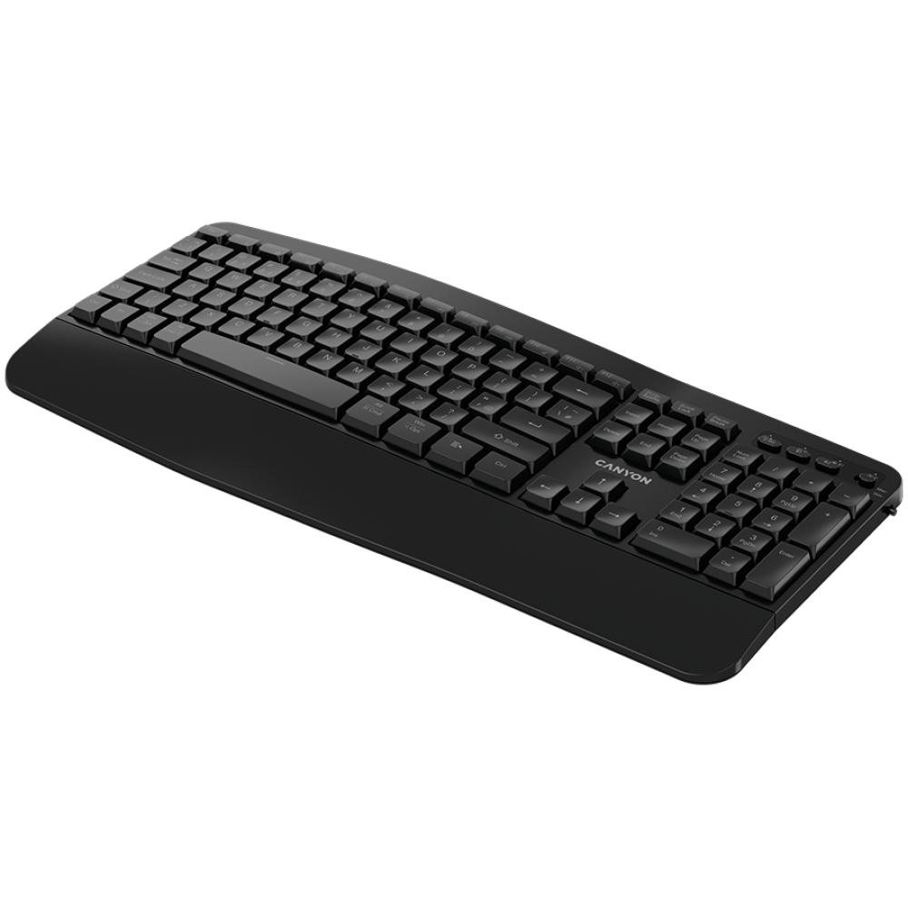 Canyon HKB-W6 Black Ergonomic Wireless Keyboard