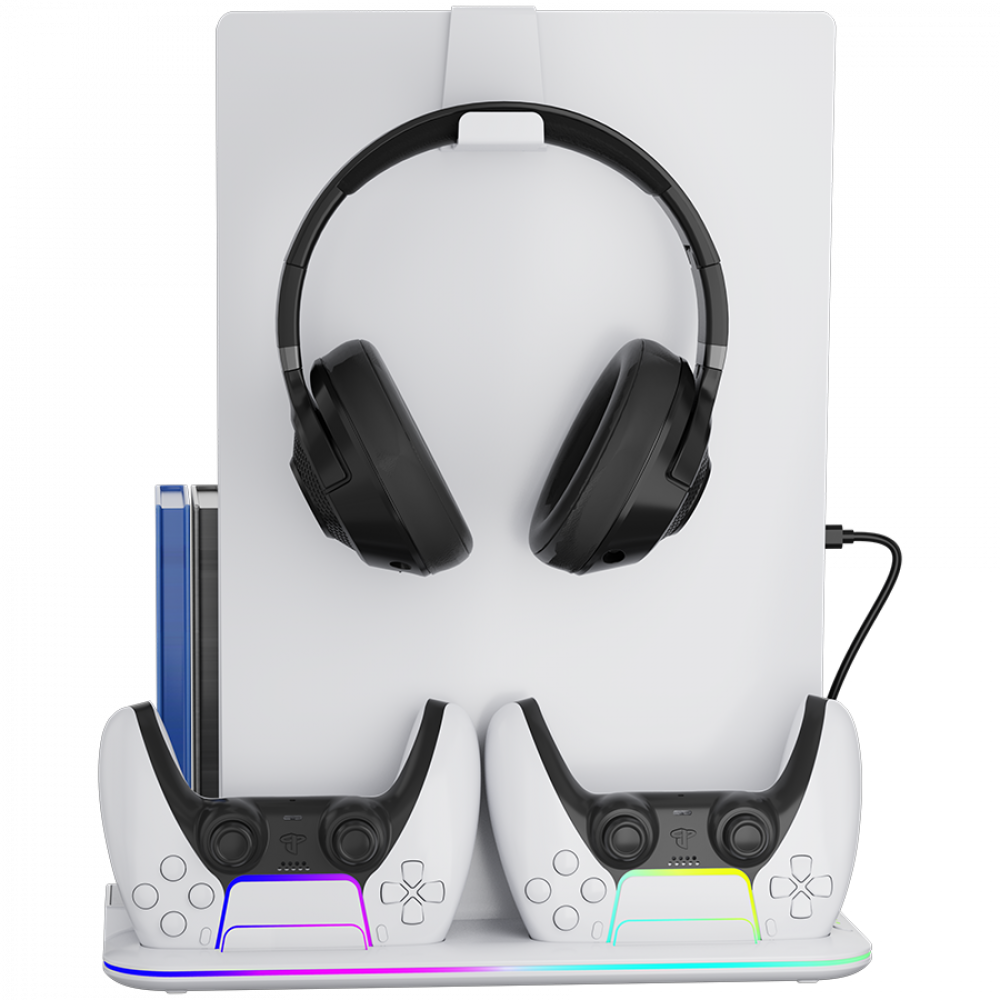 Podstawka chłodząca RGB do PS5 Slim 2w1 Canyon CS-51 biała