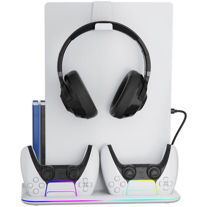 Podstawka chłodząca RGB do PS5 Slim 2w1 Canyon CS-51 biała