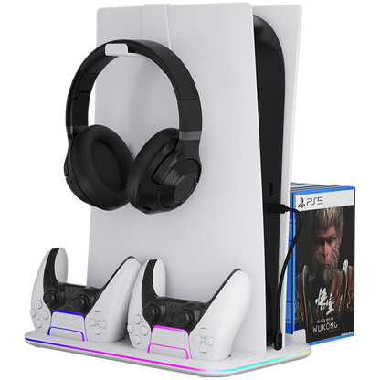Podstawka chłodząca RGB do PS5 Slim 2w1 Canyon CS-51 biała