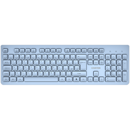 Canyon HKB-W01 leise kabellose 2,4-GHz-Tastatur für die Arbeit, blau