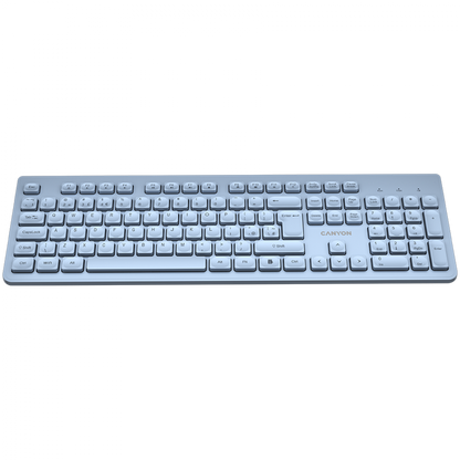 Canyon HKB-W01 leise kabellose 2,4-GHz-Tastatur für die Arbeit, blau