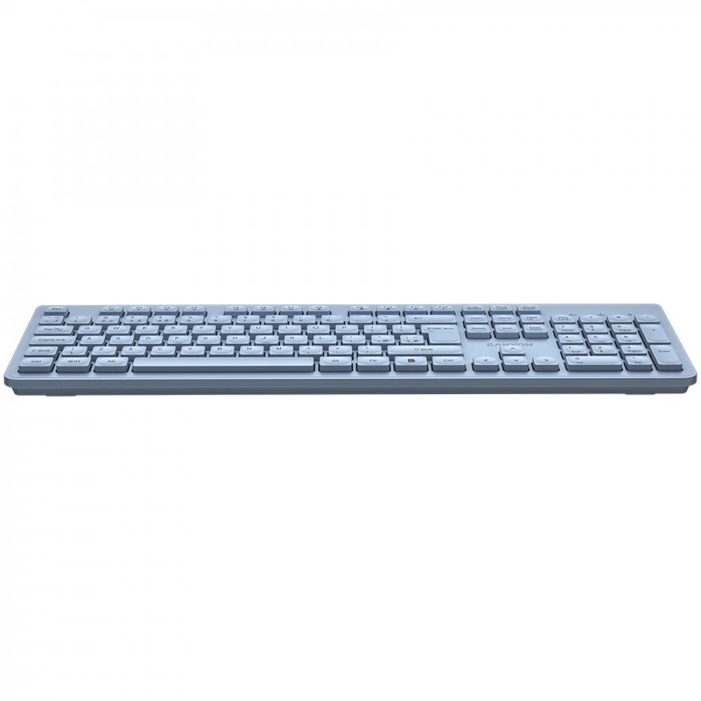 Canyon HKB-W01 leise kabellose 2,4-GHz-Tastatur für die Arbeit, blau