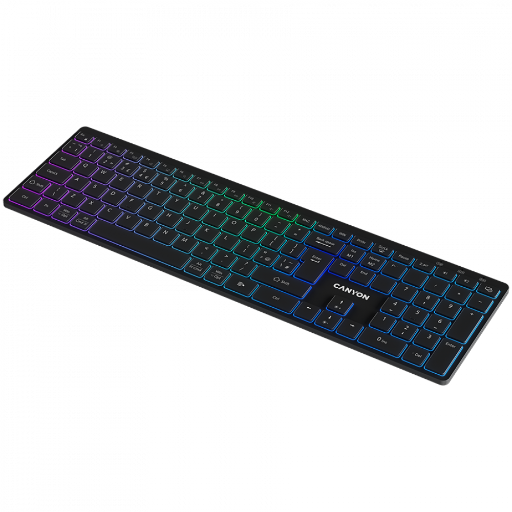 Canyon HKB W11 RGB Wireless Keyboard, black, two modes