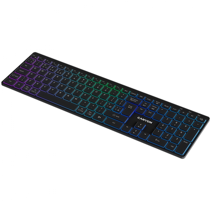 Canyon HKB W11 RGB Wireless Keyboard, black, two modes