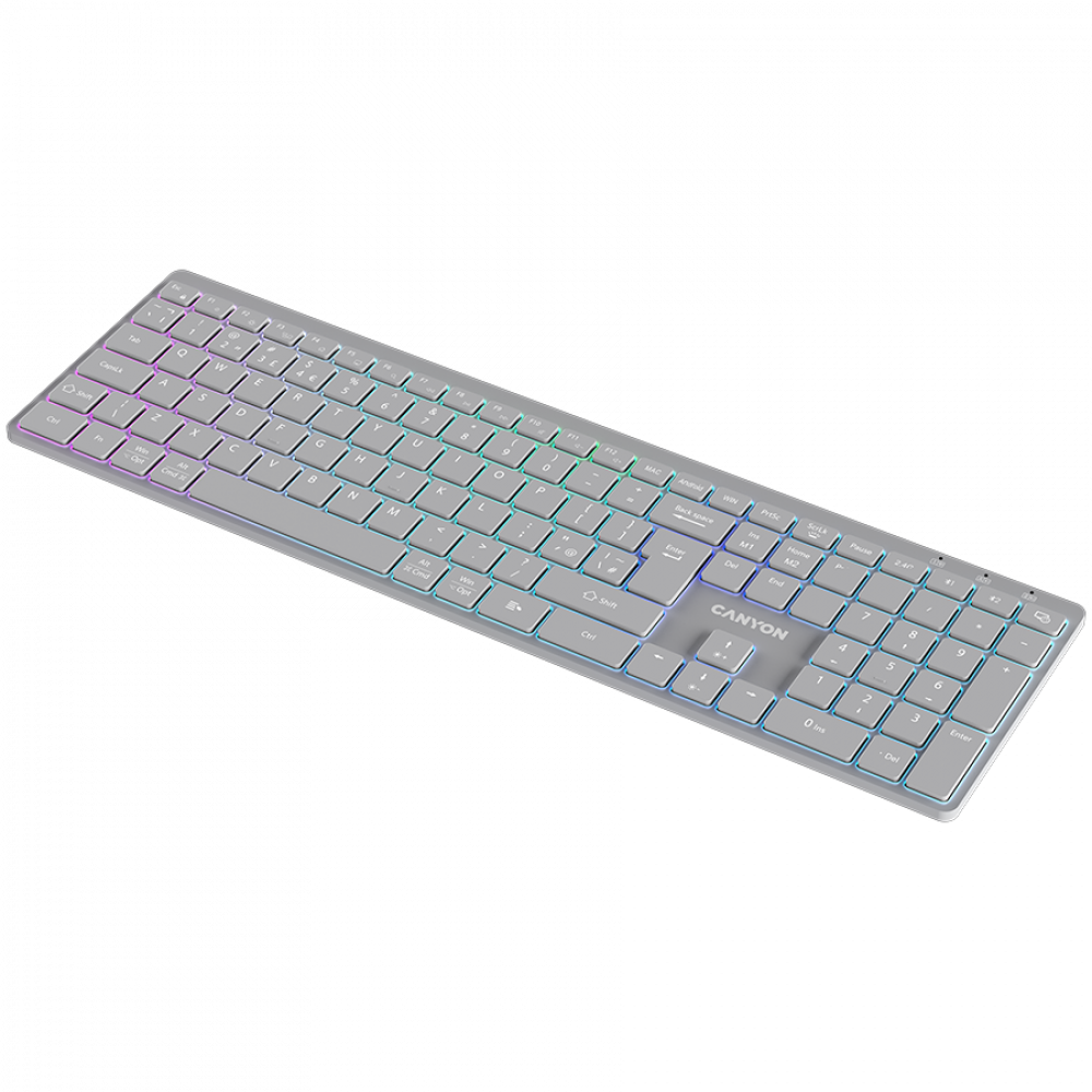 Canyon HKB-W11 Gray RGB Wireless Keyboard 2 Modes