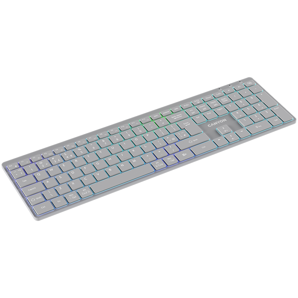Canyon HKB-W11 Gray RGB Wireless Keyboard 2 Modes