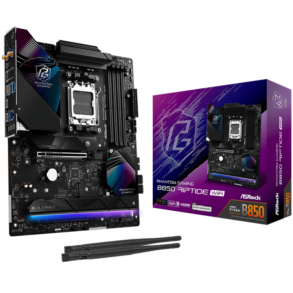 ASROCK B850 Riptide WiFi AM5 ATX Mainboard 256 GB DDR5 8000 MHz
