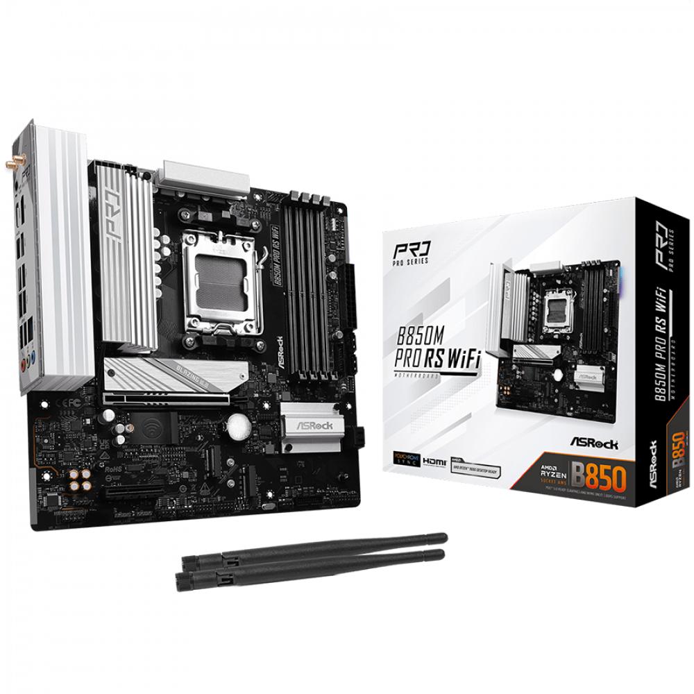 Motherboard ASROCK B850M Pro RS WiFi Micro ATX DDR5 8000 MHz