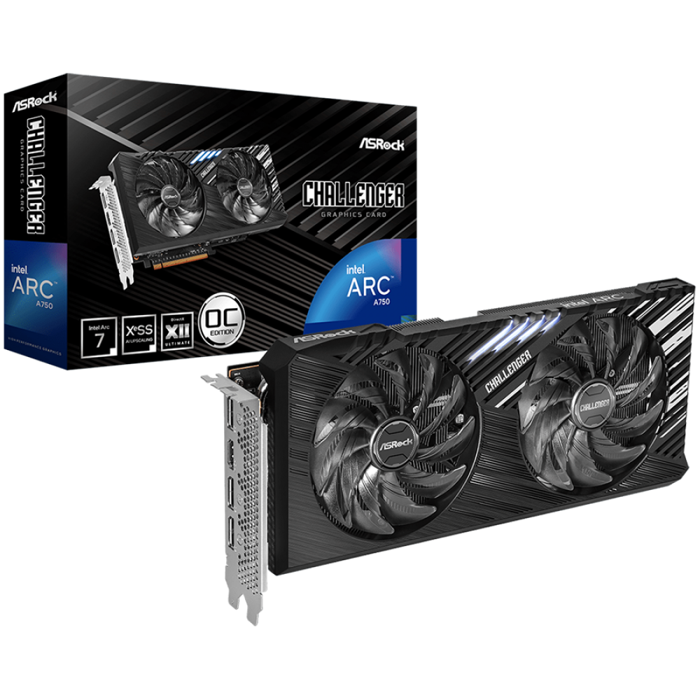 ASROCK Intel Arc A750 Challenger SE OC 8GB GDDR6 Graphics Card