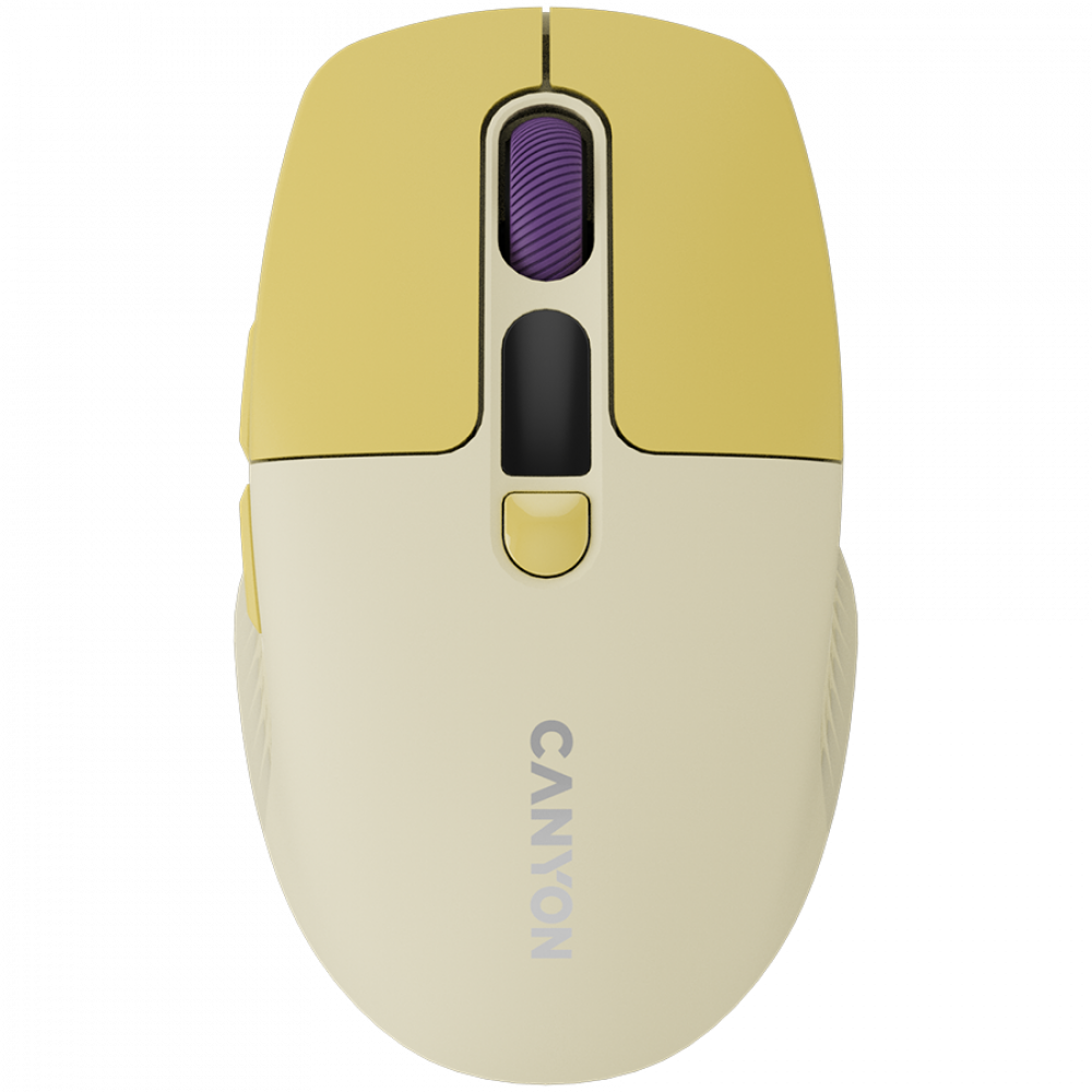 Mysz bezprzewodowa Canyon MW 26 cicha dwa tryby LCD żółta