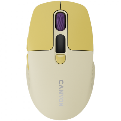 Mysz bezprzewodowa Canyon MW 26 cicha dwa tryby LCD żółta