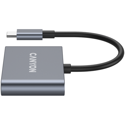 Hub 3-in-1 USB-C tragbar Canyon DS-3 dunkelgrau