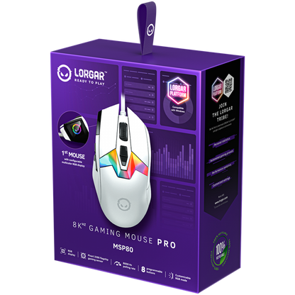 Lorgar MSP80 8000 Hz White Gaming Mouse