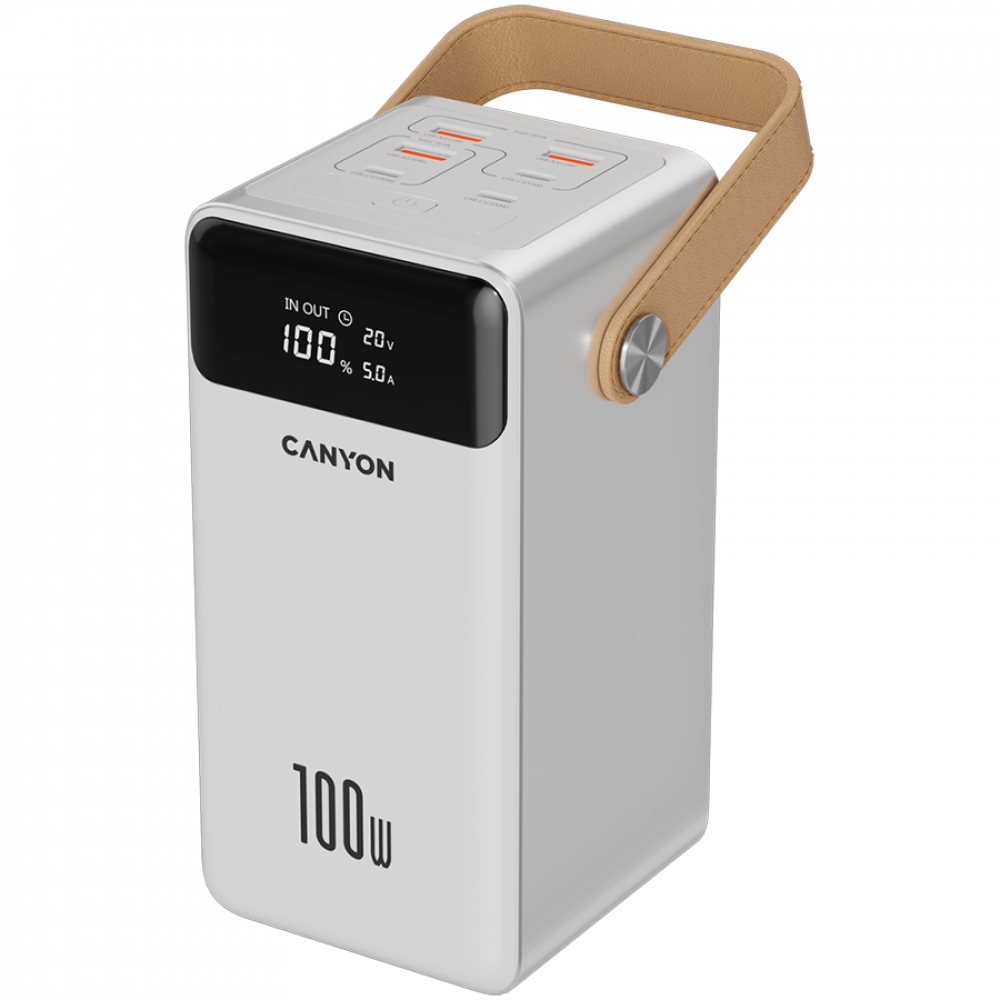 Power bank 60000 mAh PD 100W aluminum Canyon OnPower 610 white