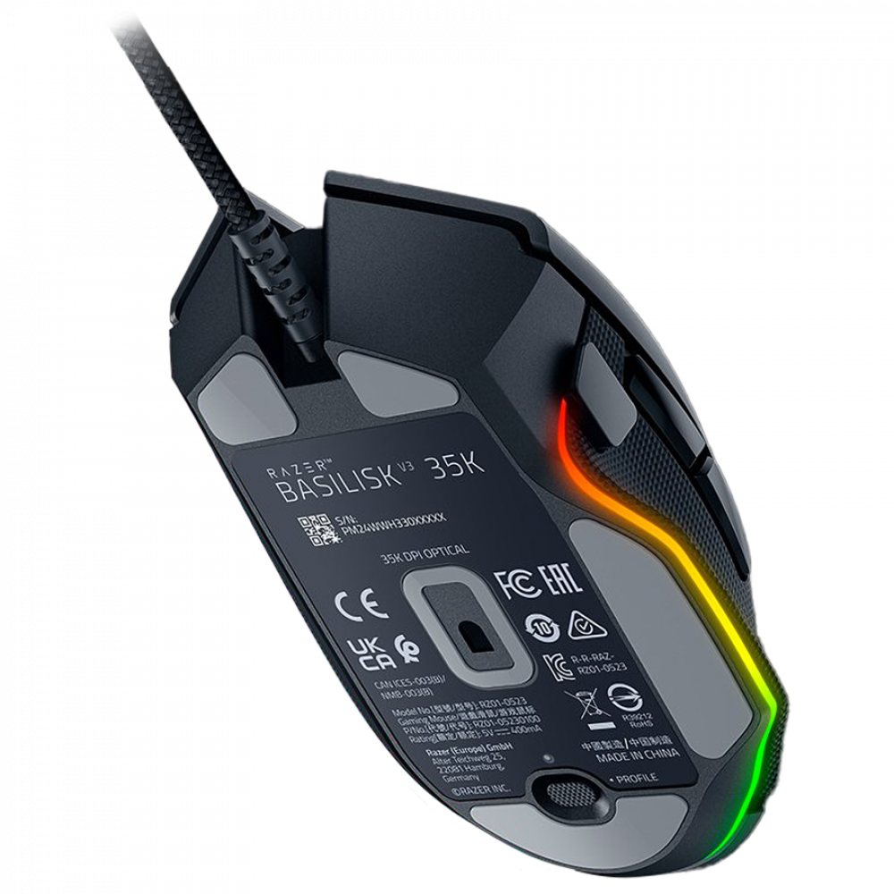 Razer Basilisk V3 35K Mysz Gamingowa, Czarna, 35K DPI, Sensor Gen 2