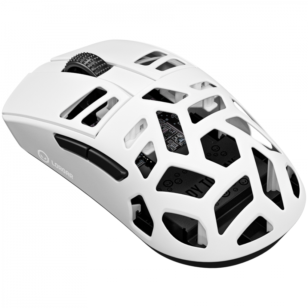 Mysz gamingowa bezprzewodowa Lorgar MSE90W biała ze stopu magnezu