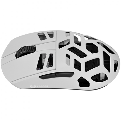 Mysz gamingowa bezprzewodowa Lorgar MSE90W biała ze stopu magnezu