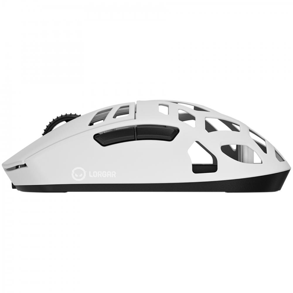 Mysz gamingowa bezprzewodowa Lorgar MSE90W biała ze stopu magnezu