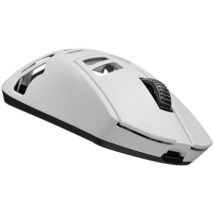 Mysz gamingowa bezprzewodowa Lorgar MSE90W biała ze stopu magnezu