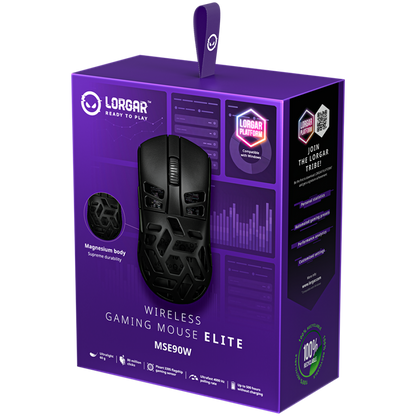 Lorgar MSE90W Black Magnesium Alloy Wireless Gaming Mouse