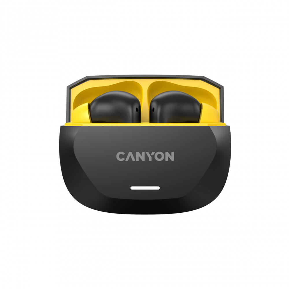TWS in-ear headphones with ANC and ENC 7h working time Canyon Hexagon 7 black and yellow