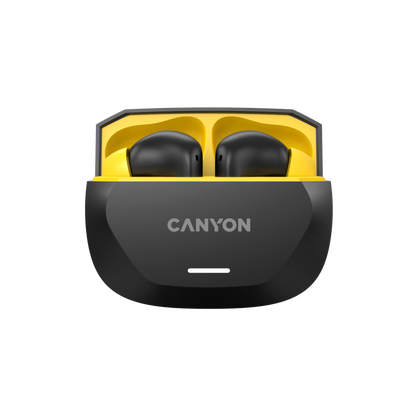 TWS in-ear headphones with ANC and ENC 7h working time Canyon Hexagon 7 black and yellow