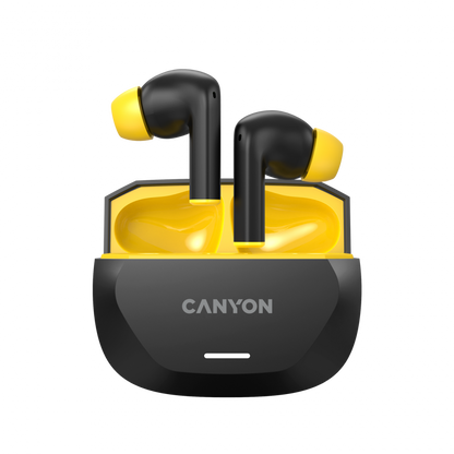 TWS in-ear headphones with ANC and ENC 7h working time Canyon Hexagon 7 black and yellow