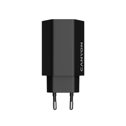 65W GaN 2xPD 1xQC EU Canyon Hexagon Netzladegerät schwarz