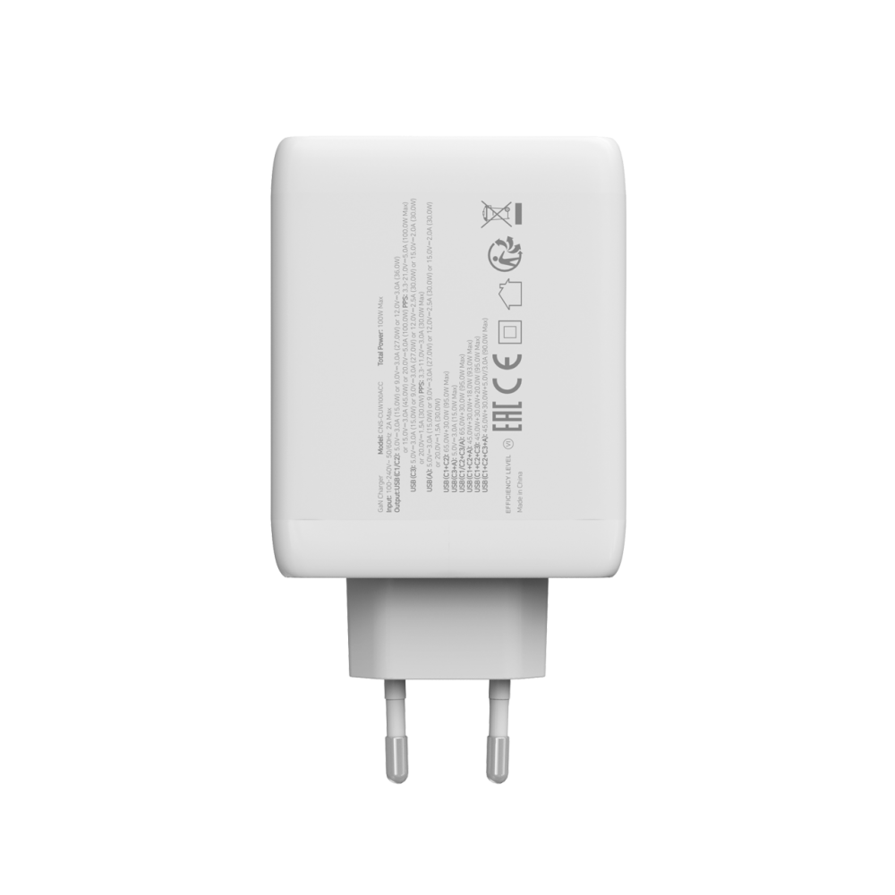 Ładowarka sieciowa GaN 100W 3xPD 1xQC EU Canyon CU100ACC biała