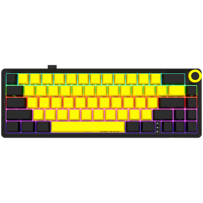Lorgar Pro 65 % mechanische kabellose Gaming-Tastatur schwarz gelb
