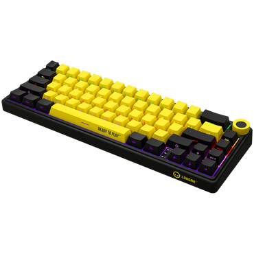 Lorgar Pro 65 % mechanische kabellose Gaming-Tastatur schwarz gelb