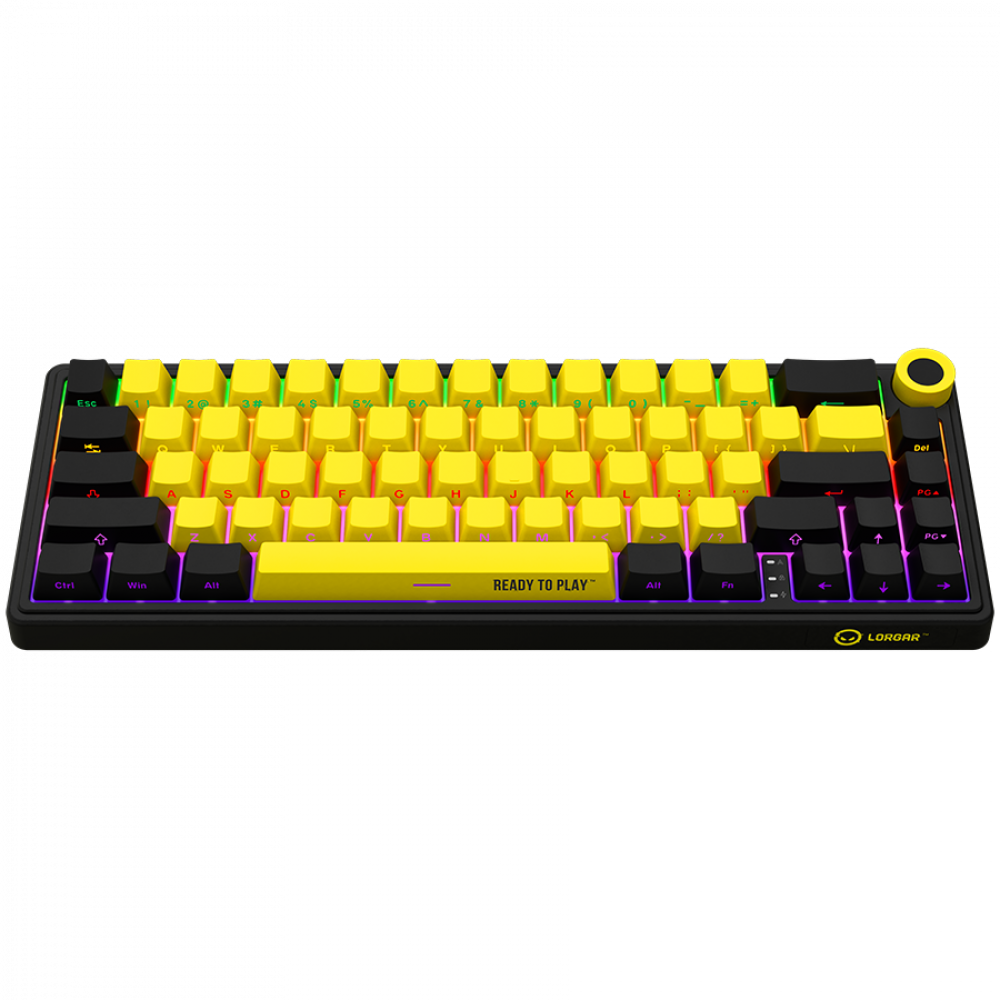 Lorgar Pro 65 % mechanische kabellose Gaming-Tastatur schwarz gelb