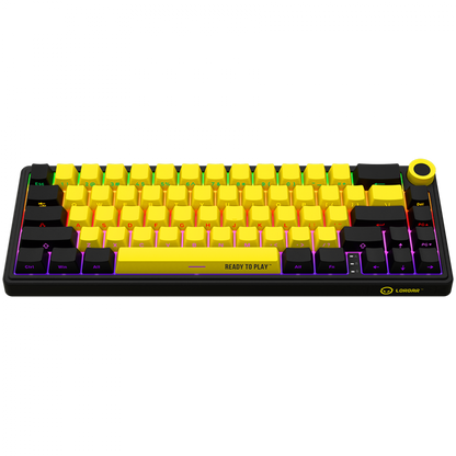 Lorgar Pro 65 % mechanische kabellose Gaming-Tastatur schwarz gelb
