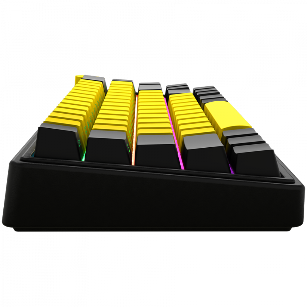 Lorgar Pro 65 % mechanische kabellose Gaming-Tastatur schwarz gelb