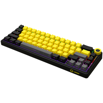 Lorgar Pro 65 % mechanische kabellose Gaming-Tastatur schwarz gelb