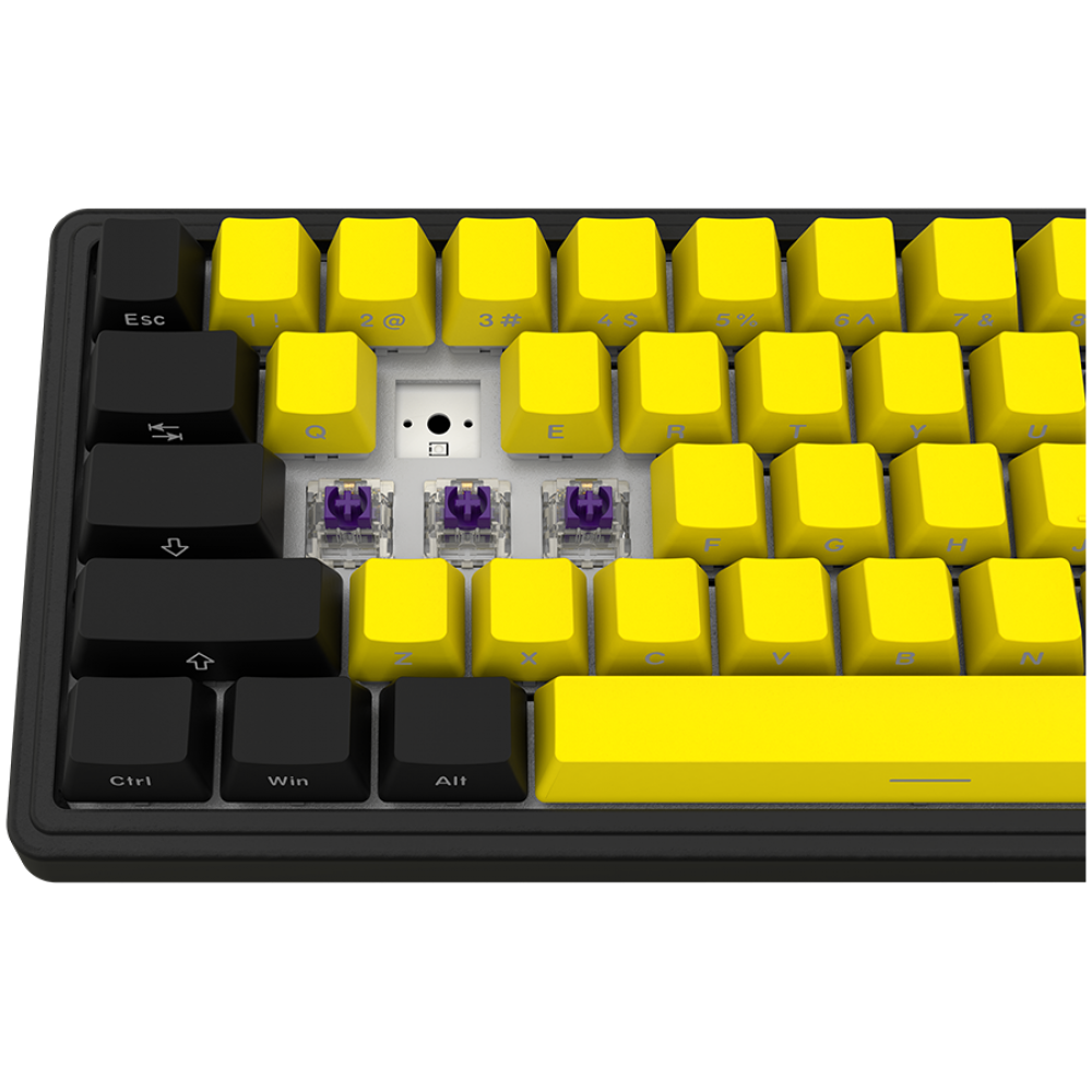 Lorgar Pro 65 % mechanische kabellose Gaming-Tastatur schwarz gelb