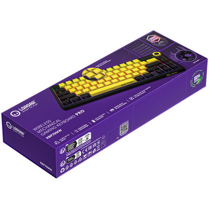 Lorgar Pro 65 % mechanische kabellose Gaming-Tastatur schwarz gelb
