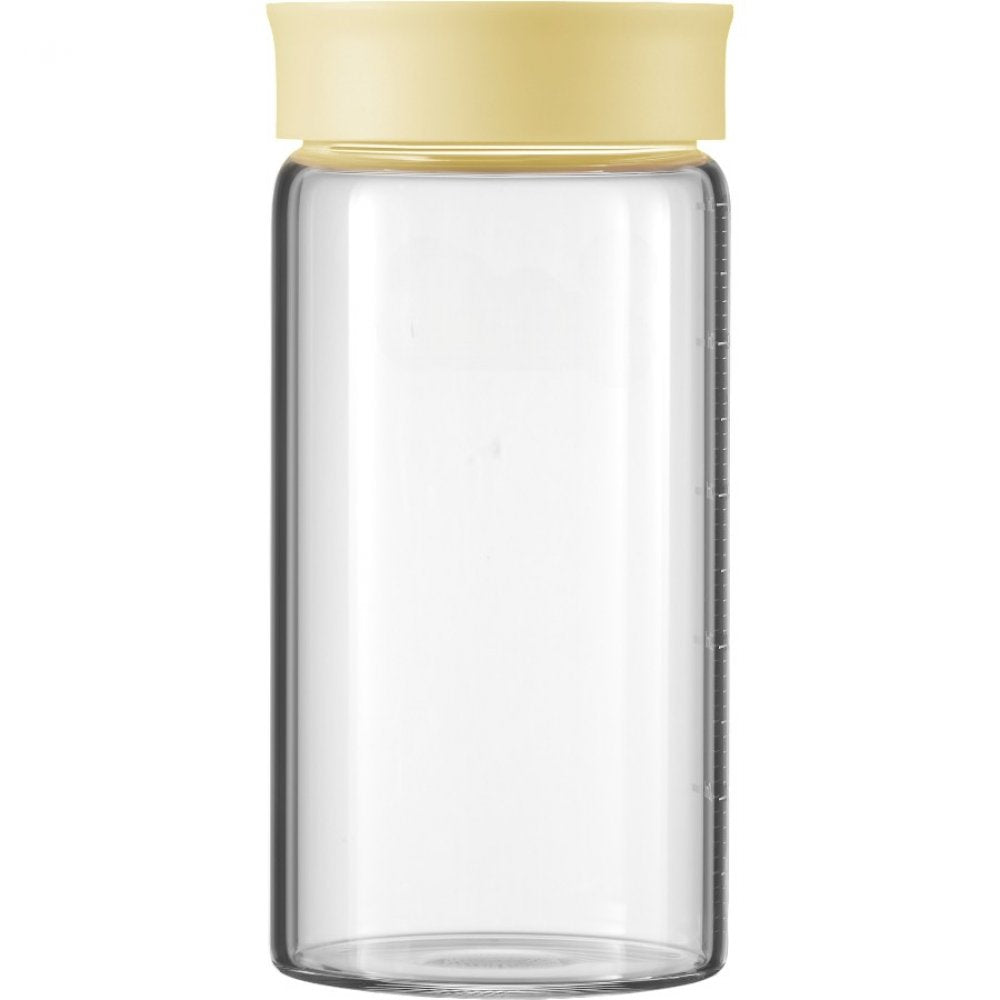 Buydeem CS1015 1200 ml Glass Jar with Lid, yellow