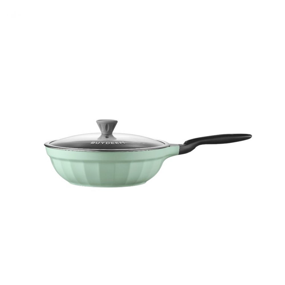 Buydeem CP102 30 cm Non-Stick Aluminum Pan with Lid Green