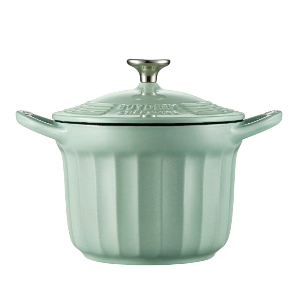 Buydeem CP541 Enamelled Cast Iron Pot 1.8L Kitchen Pastel Green
