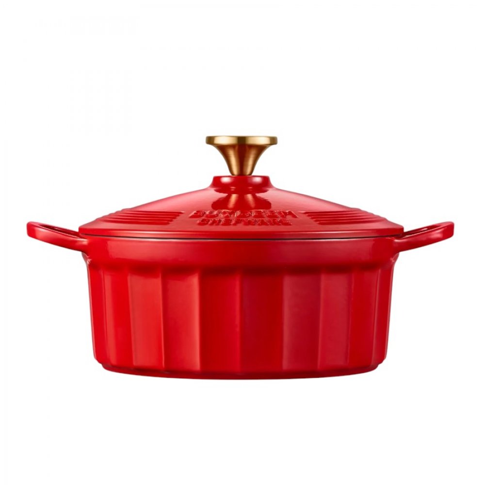 Gusseisen-Kochtopf Buydeem CP521 emailliert 2,9l Küchenartikel Pastellrot