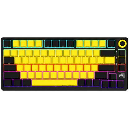 Lorgar Pro kabellose mechanische 75%-Gaming-Tastatur, schwarz-gelb