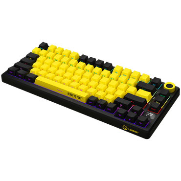 Lorgar Pro kabellose mechanische 75%-Gaming-Tastatur, schwarz-gelb