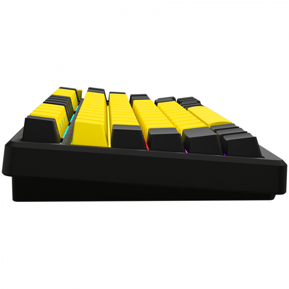 Lorgar Pro kabellose mechanische 75%-Gaming-Tastatur, schwarz-gelb