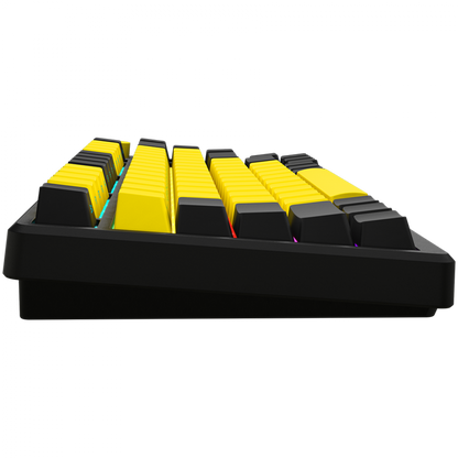 Lorgar Pro kabellose mechanische 75%-Gaming-Tastatur, schwarz-gelb