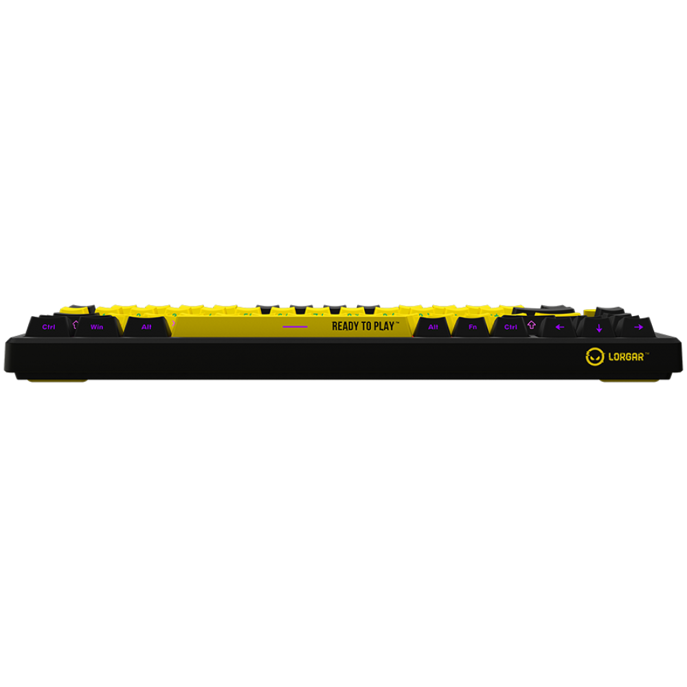 Lorgar Pro kabellose mechanische 75%-Gaming-Tastatur, schwarz-gelb